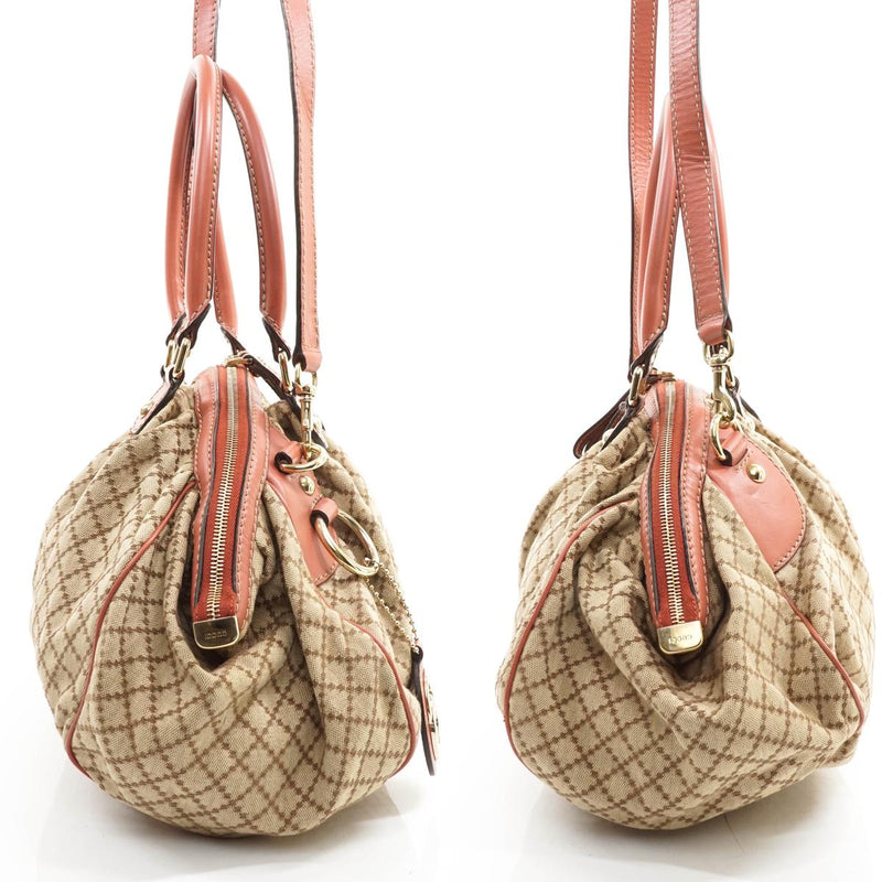 Gucci Hand Bag Canvas Light Brown