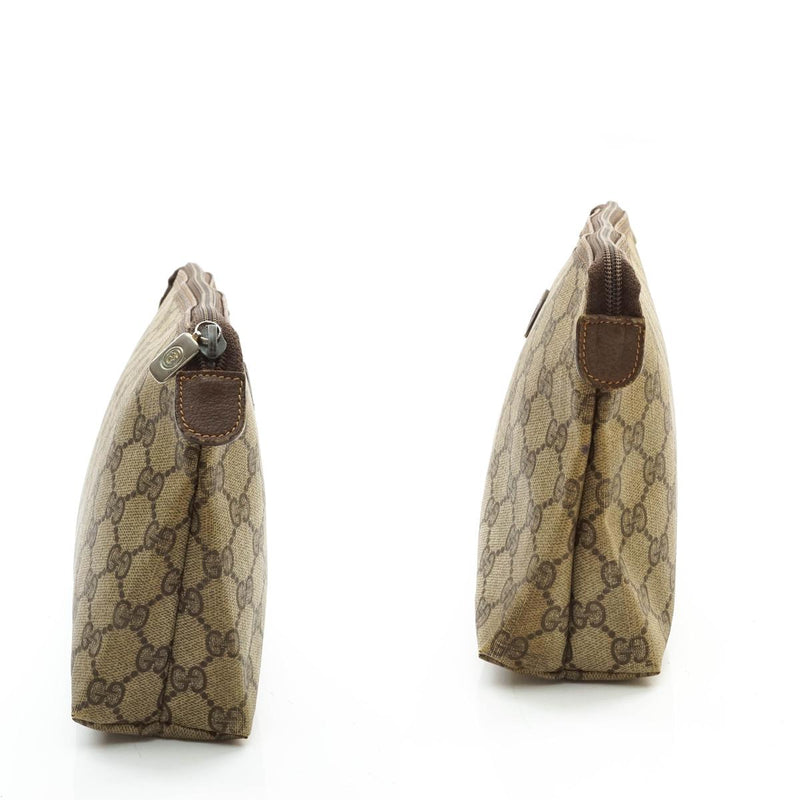Gucci Gg Clutch Brown Coated Canvas