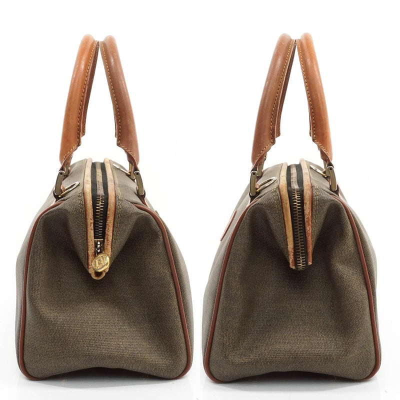 Fendi Hand Bag Brown Coated Canvas