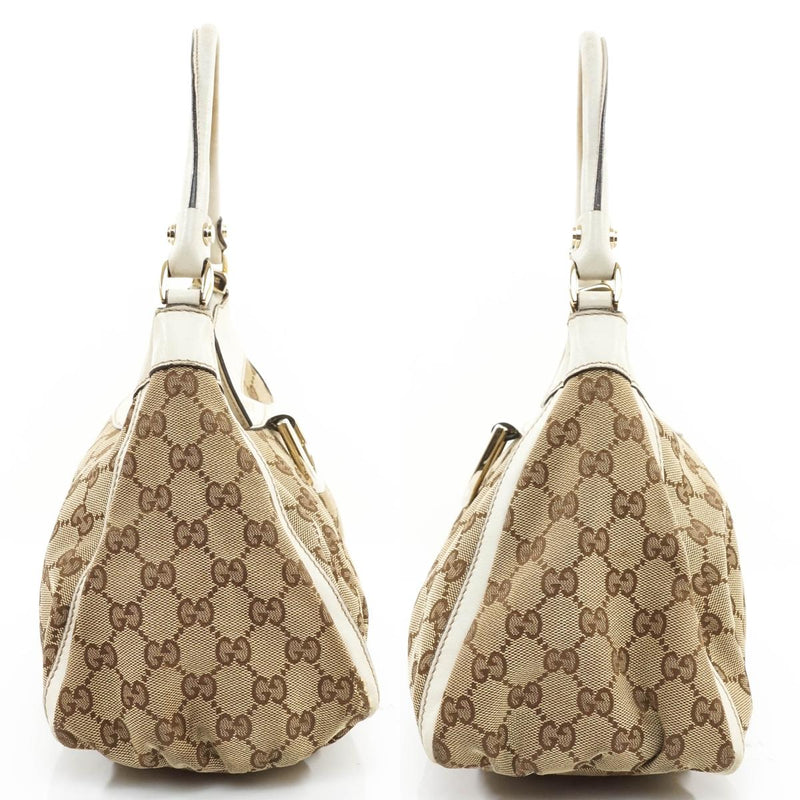 Gucci Gg Hand Bag Canvas Leather
