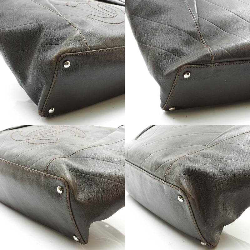 Chanel Hand Bag Calf Leather Brown