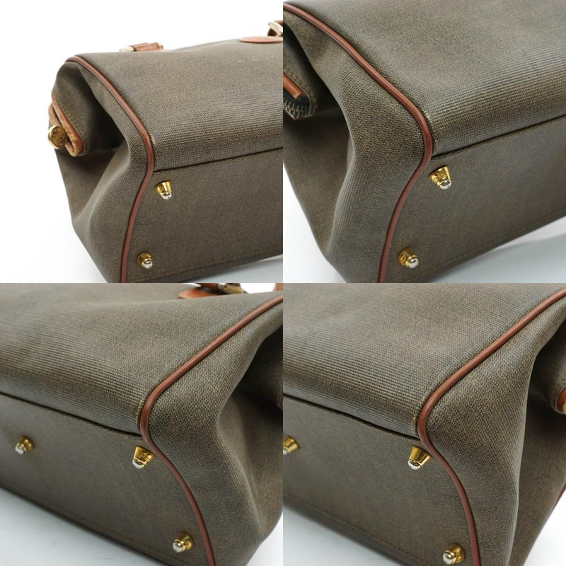 Fendi Hand Bag Brown Coated Canvas