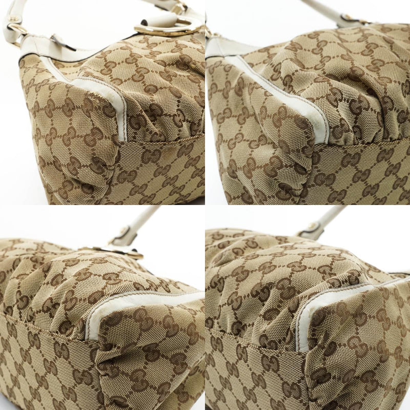Gucci Gg Hand Bag Canvas Leather