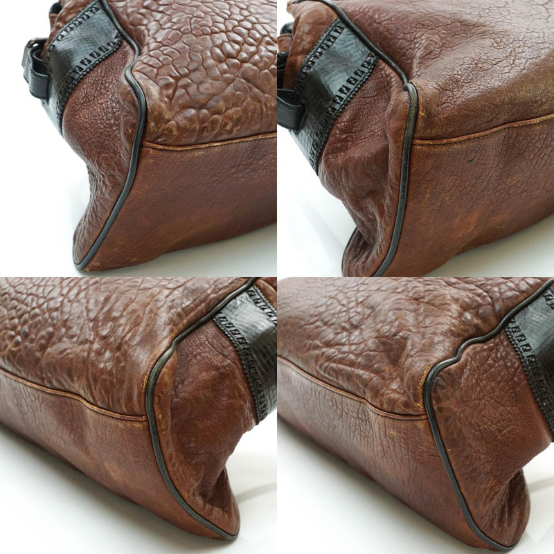 Fendi Shoulder Bag Brown Leather