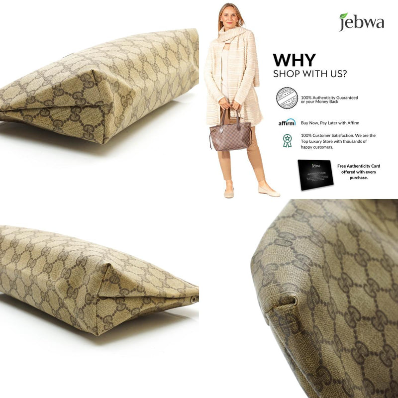 Gucci Gg Clutch Brown Coated Canvas