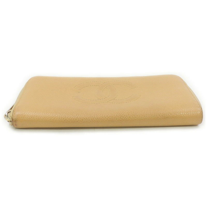 Chanel Zippy Wallet Beige Leather