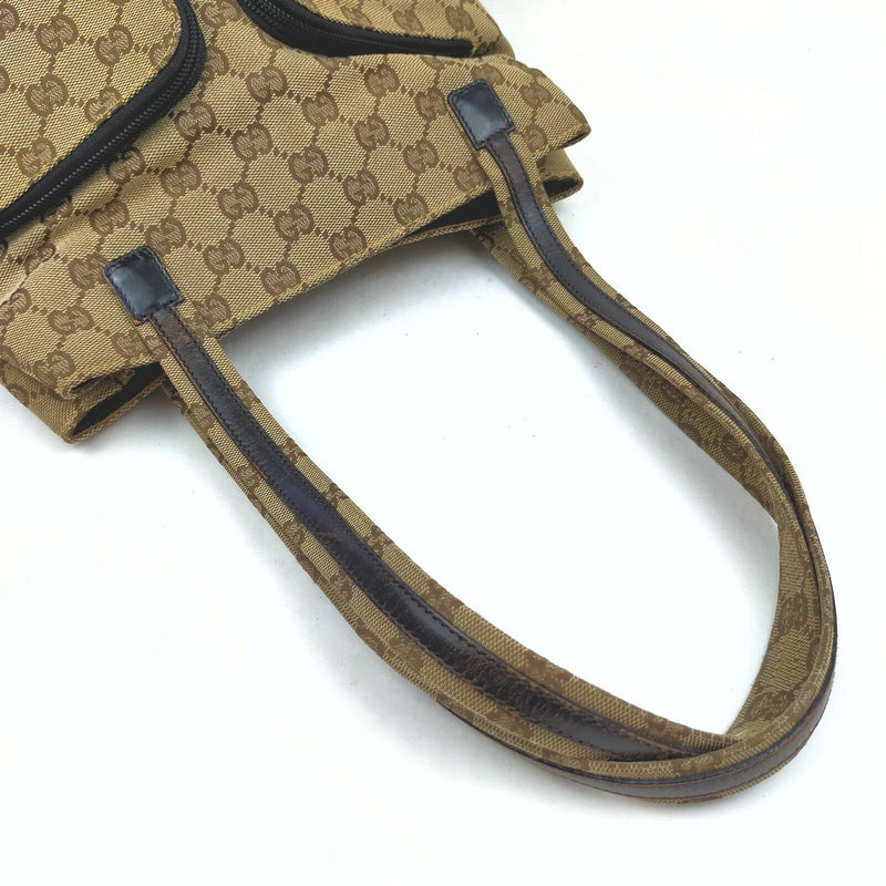 Gucci Hand Bag Beige Canvas