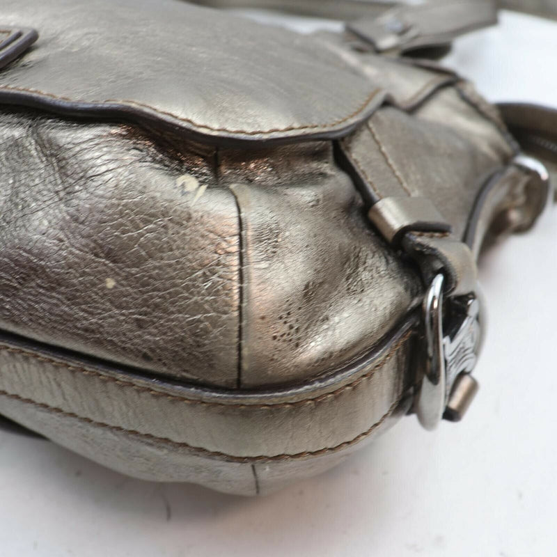 Celine Hand Bag Leather Metallic