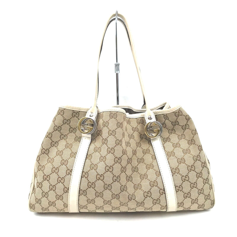 Gucci Abbey Tote Bag Canvas Brown
