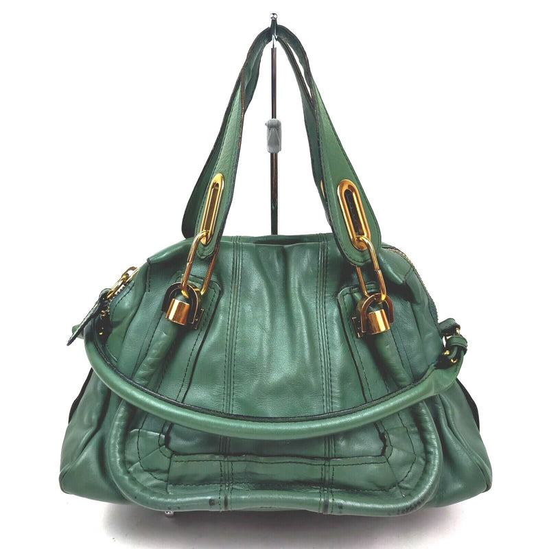 Chloe Hand Bag Leather Green