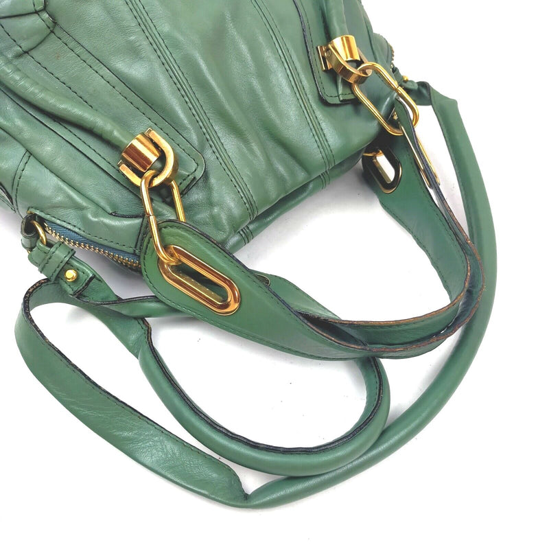 Chloe Hand Bag Leather Green