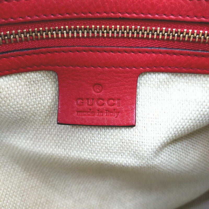 Gucci Hand Bag Boston Leather Red