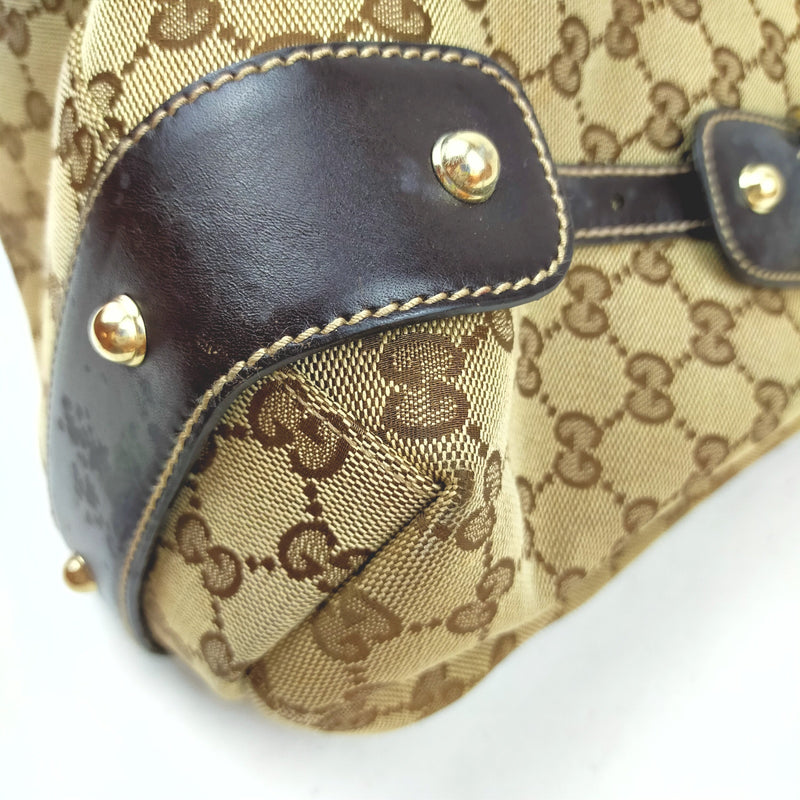 Gucci Shoulder Bag Canvas Beige