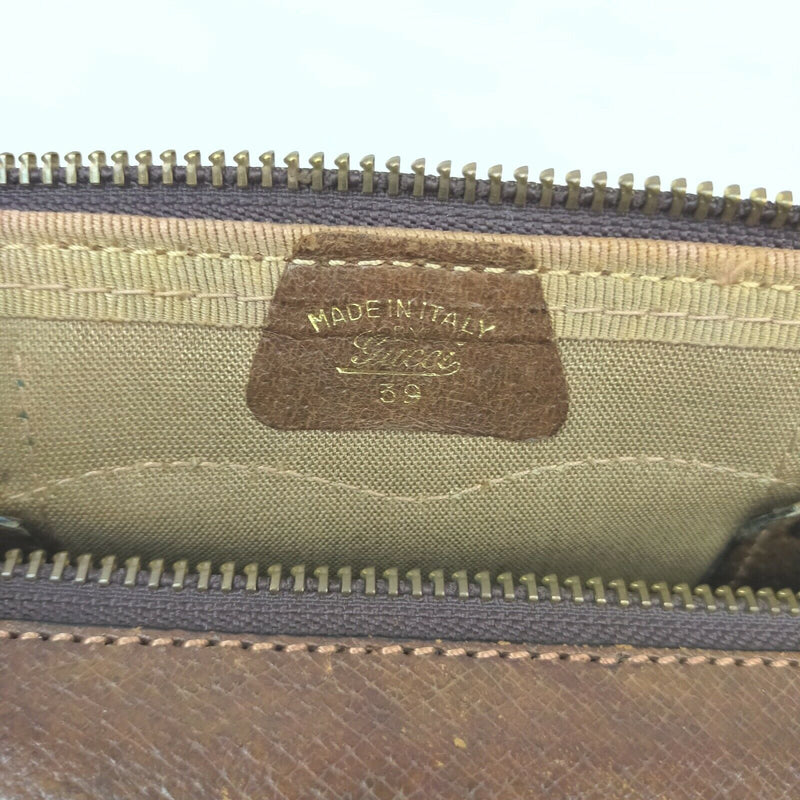 Gucci Travel Bag Brown Coated