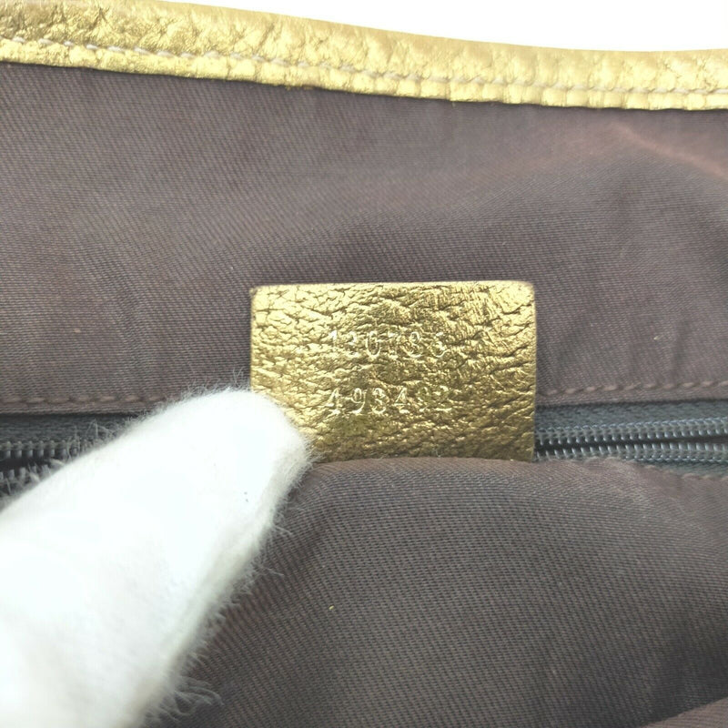 Gucci Hand Bag Gold Canvas