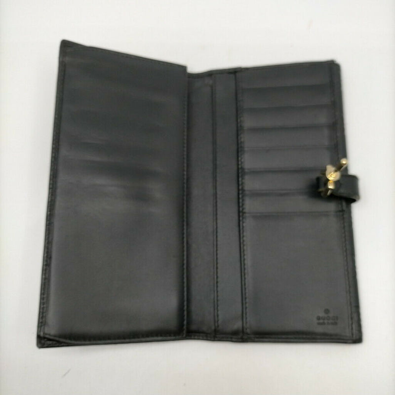 Gucci Long Wallet Black Leather