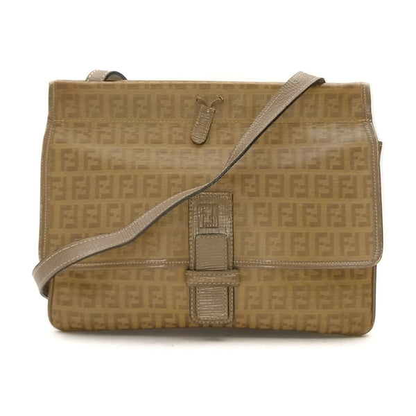 Fendi Zucchino Shoulder Bag Brown