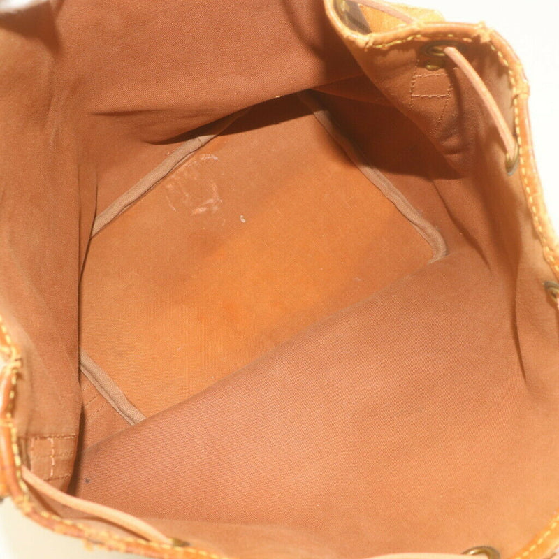 Jeulia Drawstring Bucket Bag Vintage Monogram Leather Crossbody