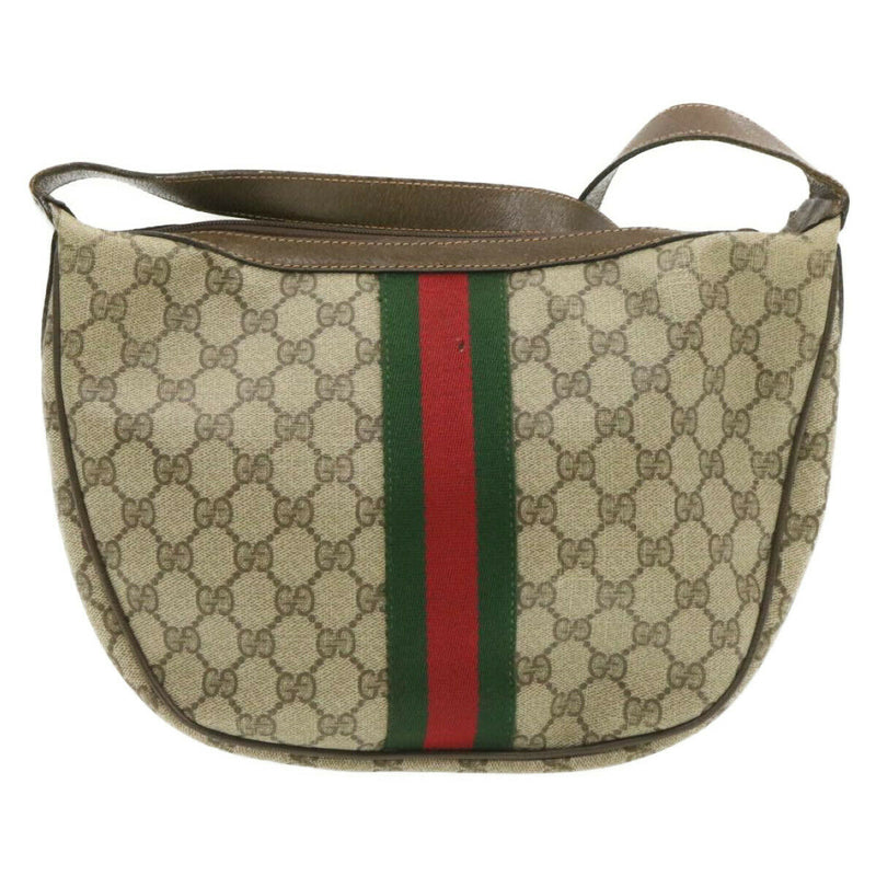 Pre-owned Gucci Authentic Web Sherry Line Crossbody Bag Gg Pvc