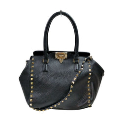 Valentino Hand Bag Black Leather