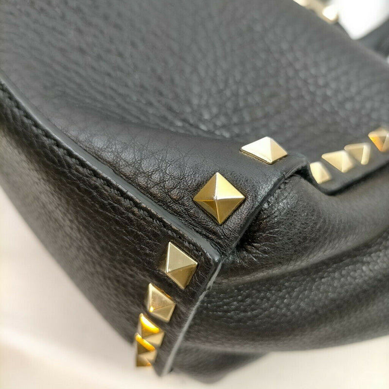 Valentino Hand Bag Black Leather