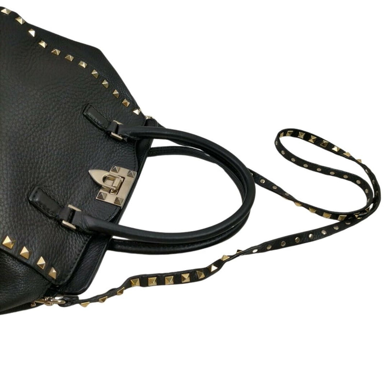 Valentino Hand Bag Black Leather