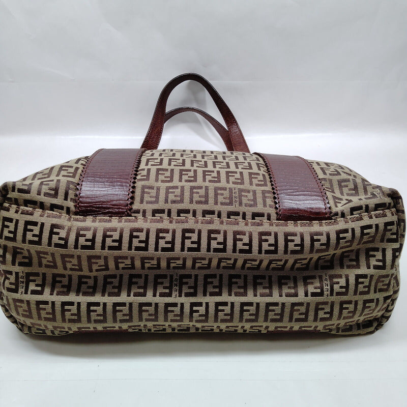 Fendi Hand Bag Brown Canvas