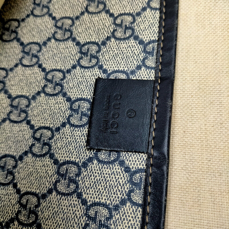 Gucci Shoulder Bag Navy Blue Canvas