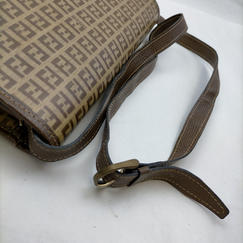 Fendi Crossbody Bag Brown Canvas