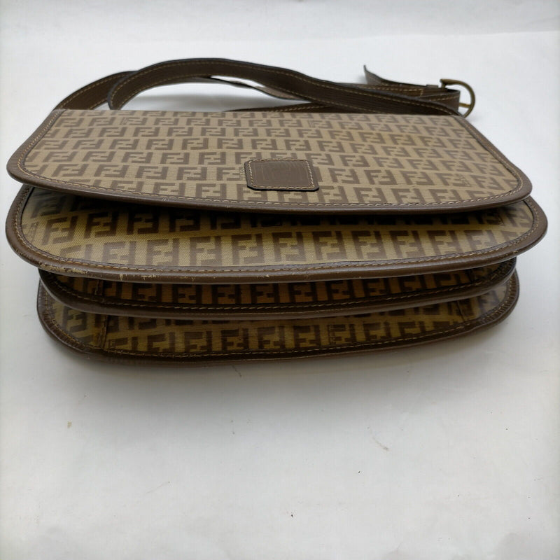 Fendi Crossbody Bag Brown Canvas