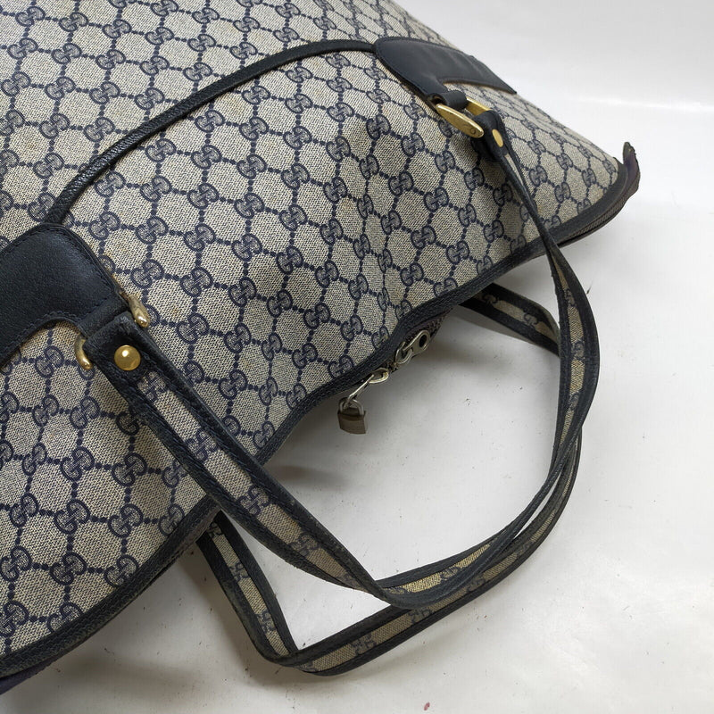 Gucci Travel Bag Navy Blue Coated