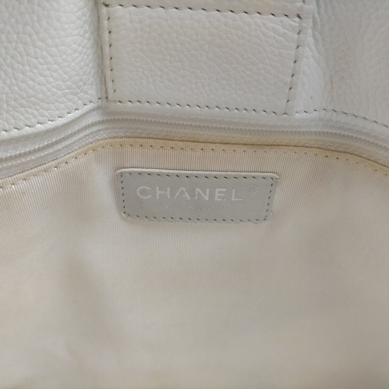 Chanel Shoulder Bag White Leather