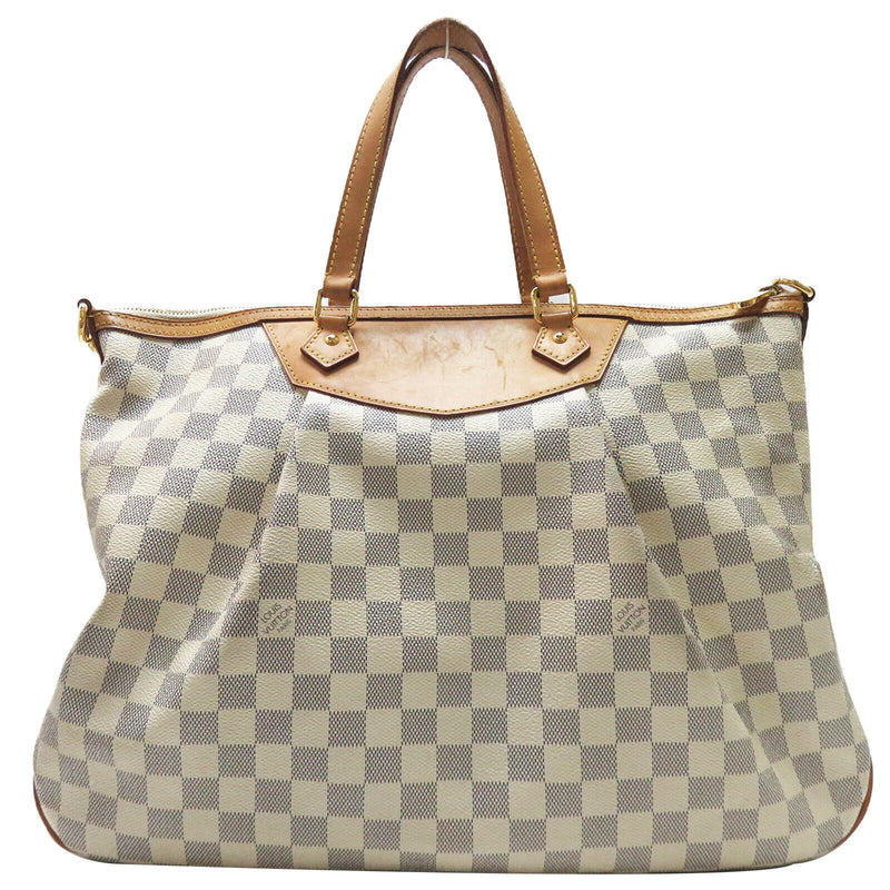 Louis Vuitton Siracusa White Canvas Shoulder Bag (Pre-Owned)