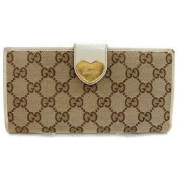 Pre-loved authentic Gucci Gg Heart Wallet Beige Canvas sale at jebwa