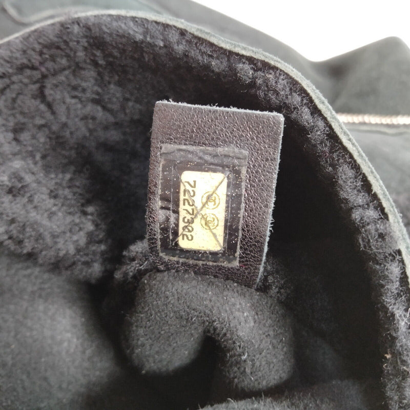 Chanel Shoulder Bag Black Suede