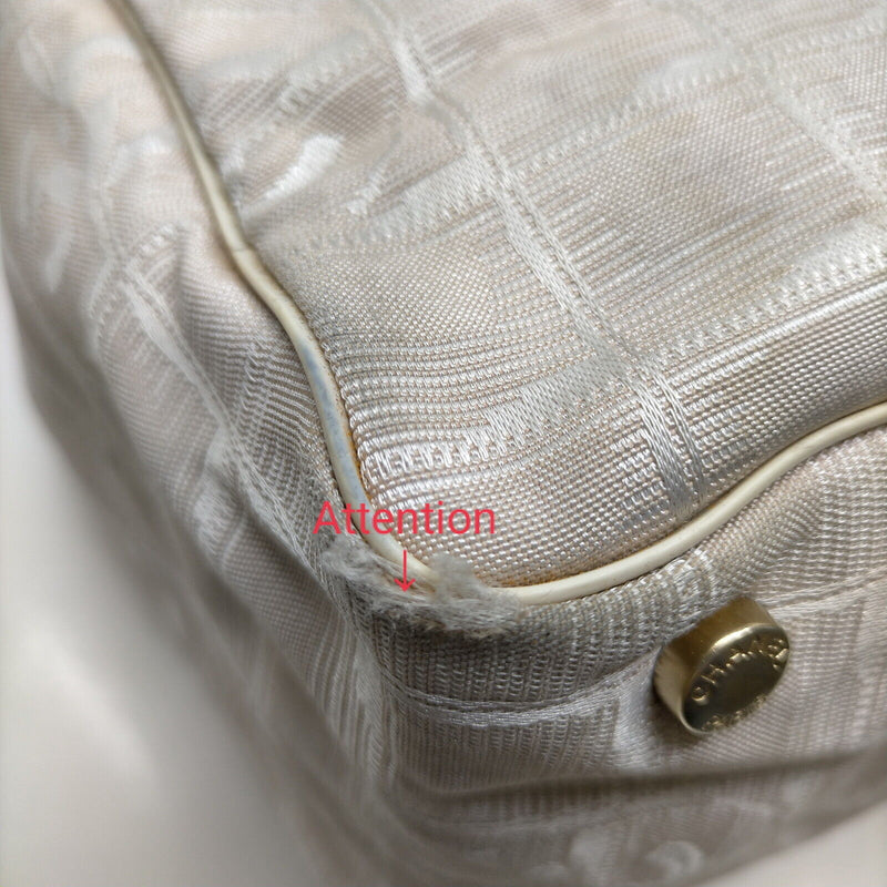 Chanel Hand Bag White Nylon