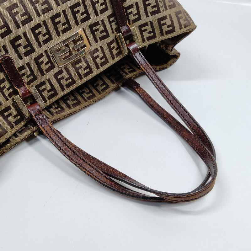 Fendi Hand Bag Brown Nylon