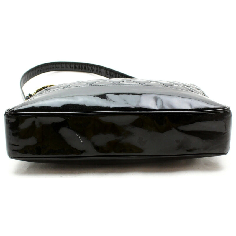 Chanel Shoulder Bag Black Enamel