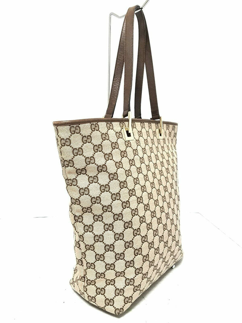 Pre-loved authentic Gucci Gg Beige Dark Brown Jacquard sale at jebwa