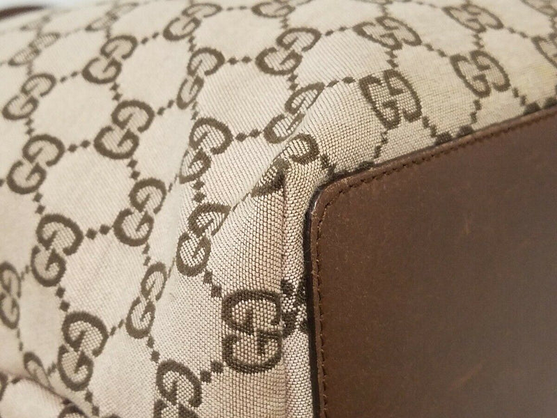 Pre-loved authentic Gucci Gg Beige Dark Brown Jacquard sale at jebwa