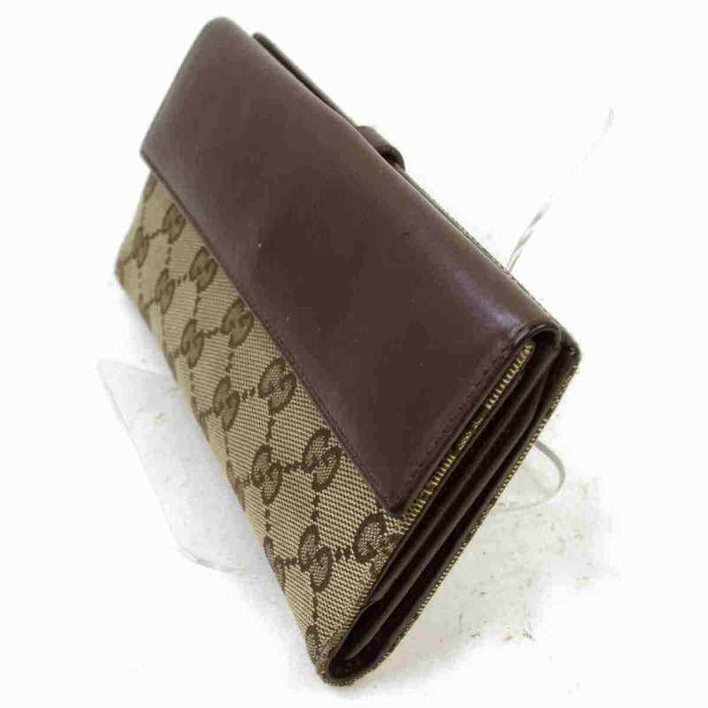 Pre-loved authentic Gucci Long Wallet Brown Canvas sale at jebwa