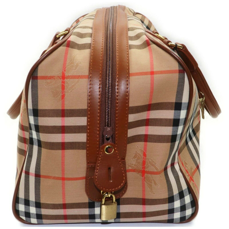Pre-loved authentic Burberry Boston Bag Brown Canvas sale at jebwa
