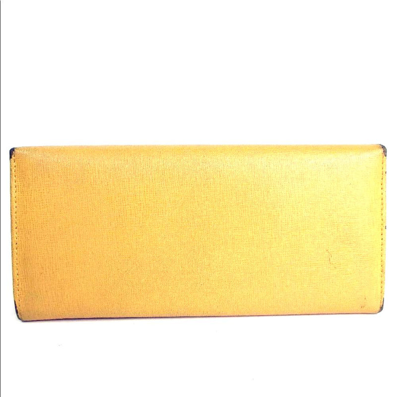 Fendi Leather Yellow Long Wallet