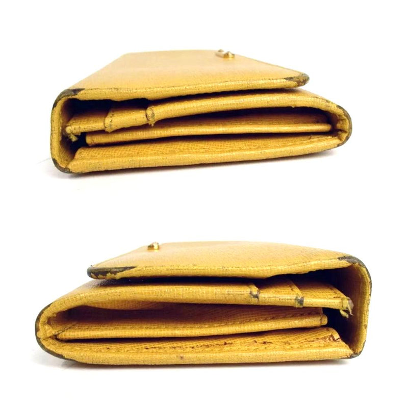 Fendi Leather Yellow Long Wallet