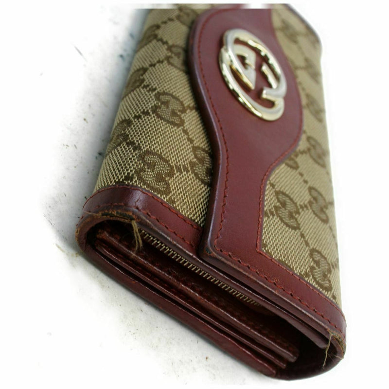 Pre-loved authentic Gucci Long Wallet Bordeaux Canvas sale at jebwa.