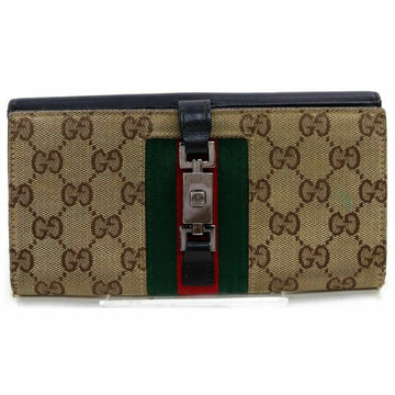 Pre-loved authentic Gucci Long Wallet Brown Canvas sale at jebwa.