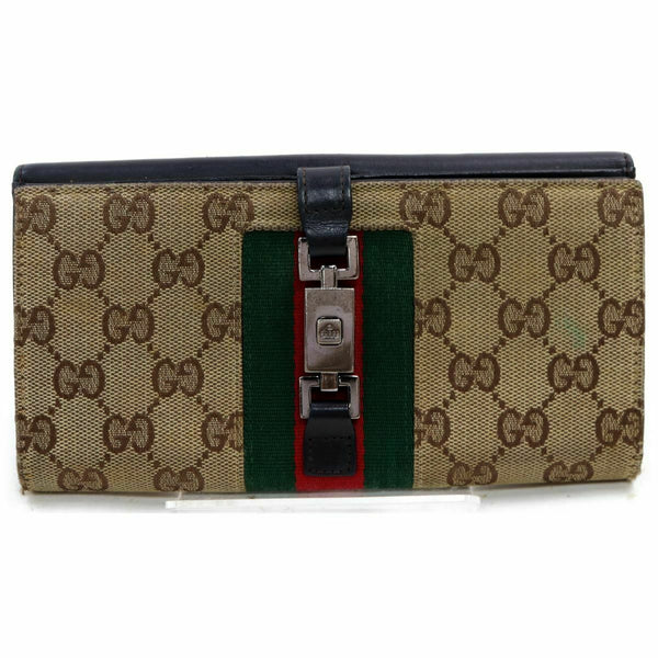 Pre-loved authentic Gucci Long Wallet Brown Canvas sale at jebwa.