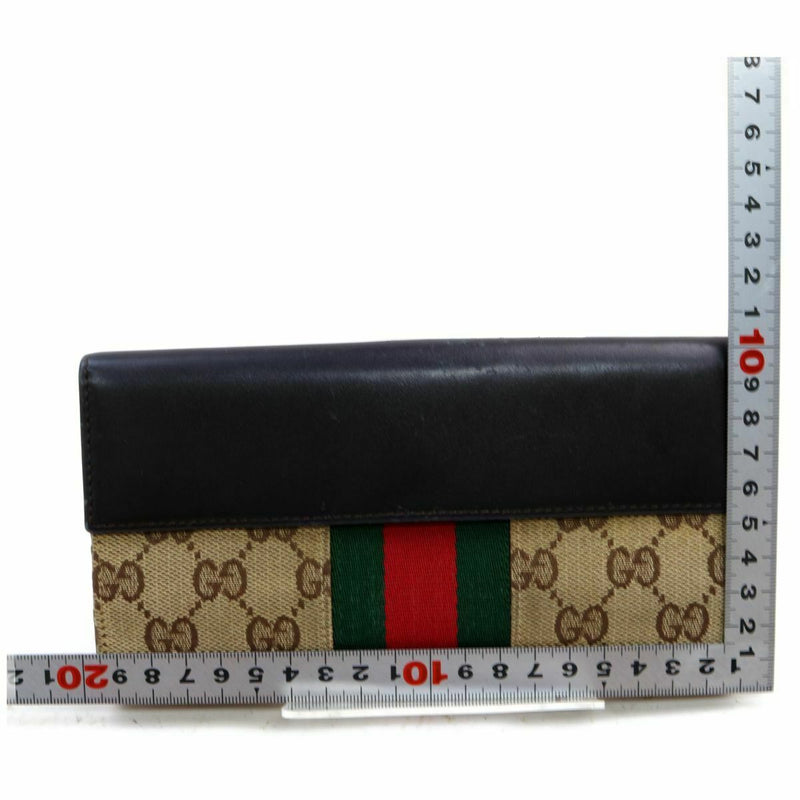 Pre-loved authentic Gucci Long Wallet Brown Canvas sale at jebwa.
