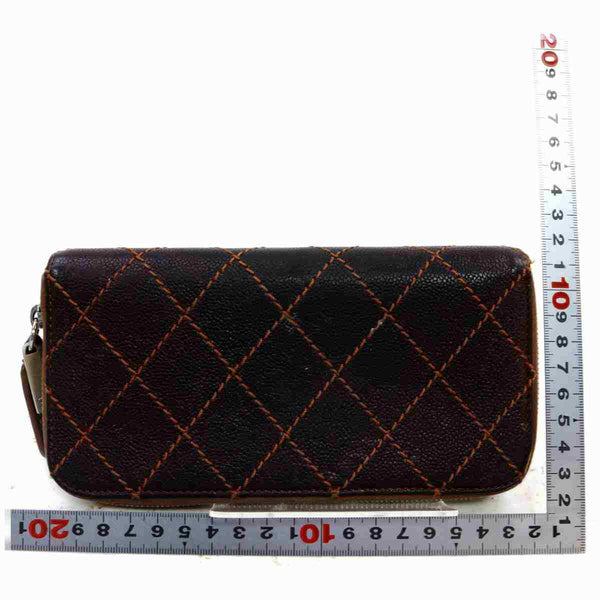 Chanel Zippy Wallet Brown Leather