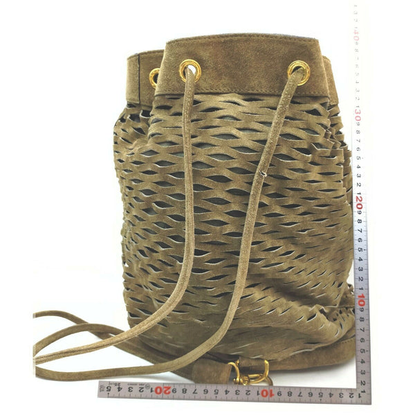 Fendi Shoulder Bag Suede Leather